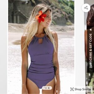 NWT Cupshe purple one-piece swim suit